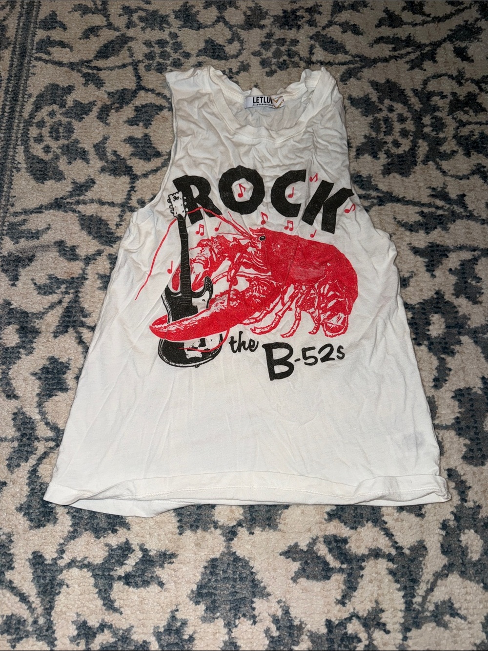LETUV White "Rock the B-52s" Muscle Tee